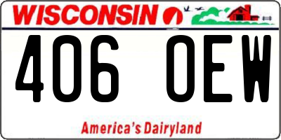 WI license plate 406OEW