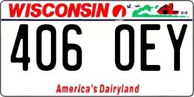 WI license plate 406OEY