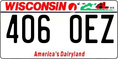 WI license plate 406OEZ