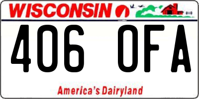 WI license plate 406OFA