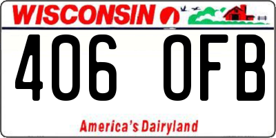 WI license plate 406OFB