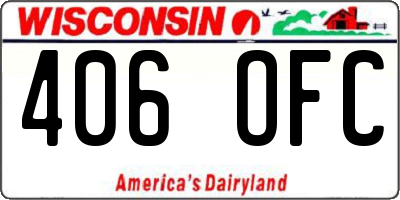 WI license plate 406OFC