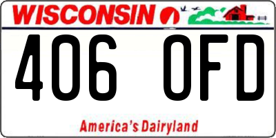 WI license plate 406OFD