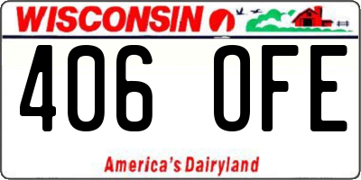 WI license plate 406OFE