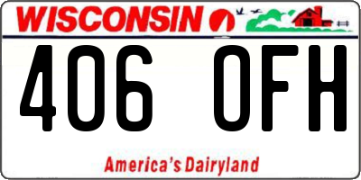 WI license plate 406OFH