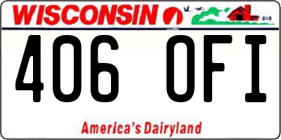 WI license plate 406OFI