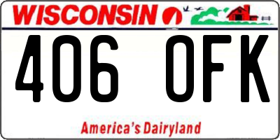 WI license plate 406OFK
