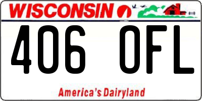 WI license plate 406OFL
