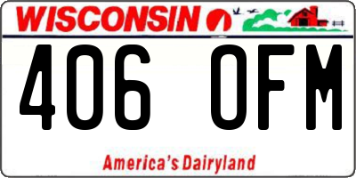 WI license plate 406OFM