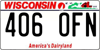 WI license plate 406OFN