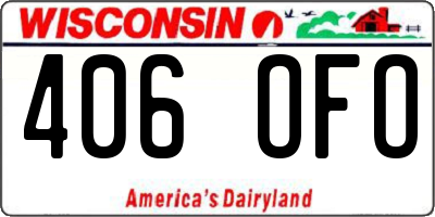 WI license plate 406OFO