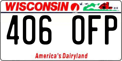 WI license plate 406OFP