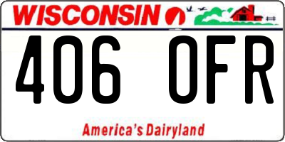 WI license plate 406OFR