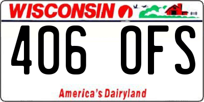 WI license plate 406OFS