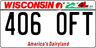 WI license plate 406OFT