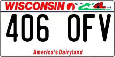 WI license plate 406OFV