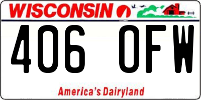 WI license plate 406OFW