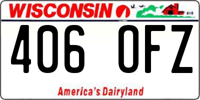 WI license plate 406OFZ