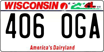 WI license plate 406OGA