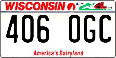 WI license plate 406OGC