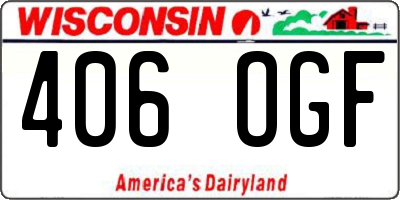 WI license plate 406OGF