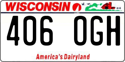 WI license plate 406OGH