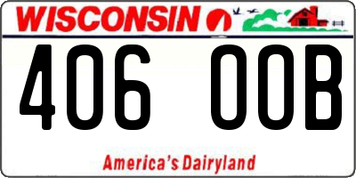 WI license plate 406OOB
