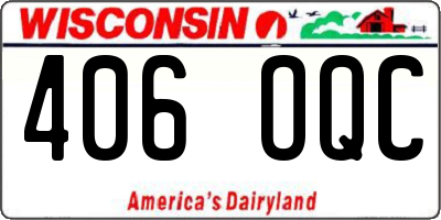 WI license plate 406OQC