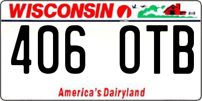 WI license plate 406OTB