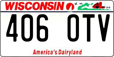 WI license plate 406OTV