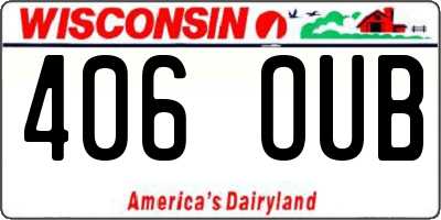 WI license plate 406OUB