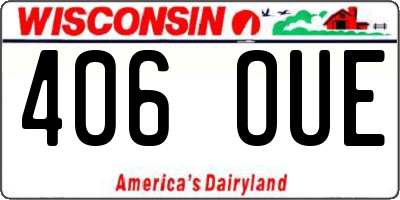 WI license plate 406OUE