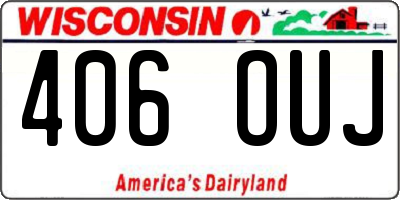 WI license plate 406OUJ