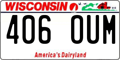 WI license plate 406OUM