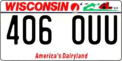WI license plate 406OUU