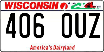 WI license plate 406OUZ