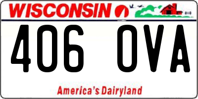 WI license plate 406OVA