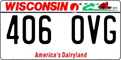 WI license plate 406OVG