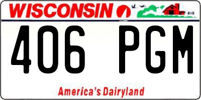 WI license plate 406PGM