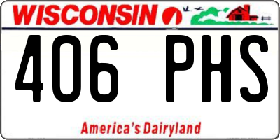 WI license plate 406PHS