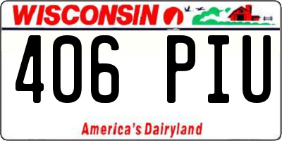 WI license plate 406PIU