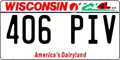 WI license plate 406PIV