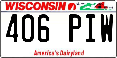 WI license plate 406PIW