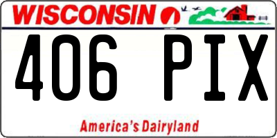 WI license plate 406PIX