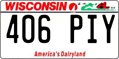 WI license plate 406PIY