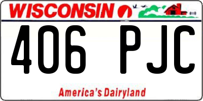 WI license plate 406PJC