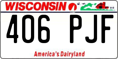 WI license plate 406PJF