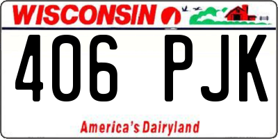 WI license plate 406PJK