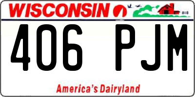 WI license plate 406PJM
