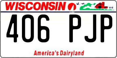 WI license plate 406PJP